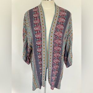 Knox Rose Geometric Boho Bohemian Kimono Concert Hippie Festival Sz XS / S